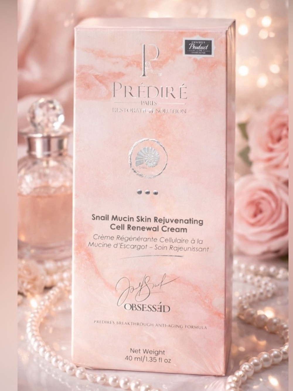 Prédiré Paris Snail Mucin Skin Rejuvenating Cell Renewal Cream 40ml NEW SEALED